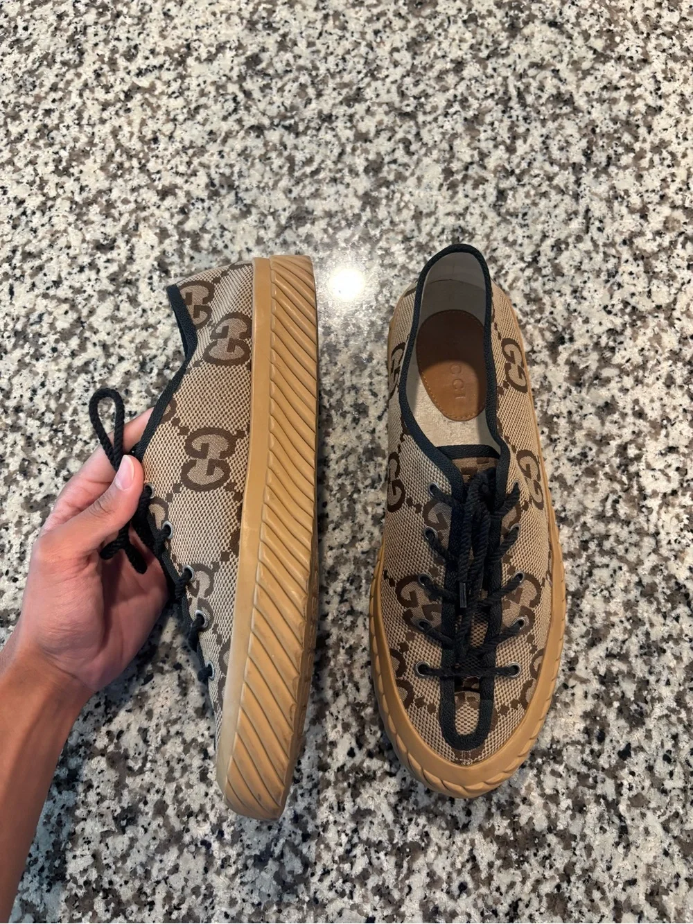 Gucci Brown Monogram Canvas Low-Top Sneaker